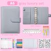A6 Zipper Pouch Notebook: PU Leather Macaron Loose-Leaf Journal
