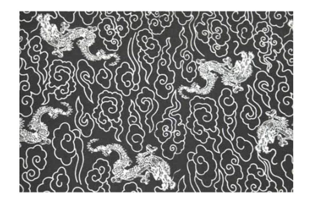 print Japanese tenugui with a dragon Dragon tenugui for good luck and prosperity in All-over (hand towel) pattern Black. (hand towel) business.