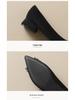 Weiwei Black Rhinestone Chunky Heel Pointed Toe Slip-On Flats for Women