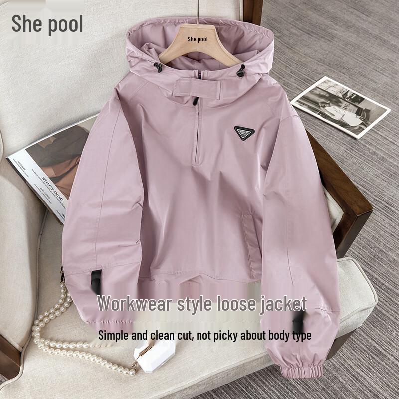 

Женская маленькая повседневная куртка с капюшоном L