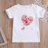 Kawaii Heart Balloon Cartoon Printed Summer Children's Fashion Cute Polyester Comfortable Top