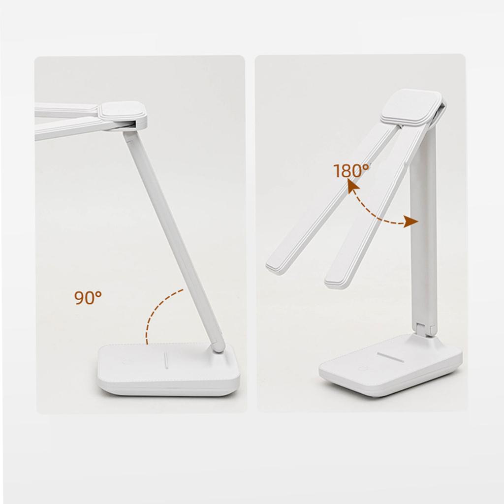 2 Heads Desk Lamp 3 Colors Stepless Dimmable Flexible Touch Study Desk Lamp for Bedroom Dorm Rechargeable Version