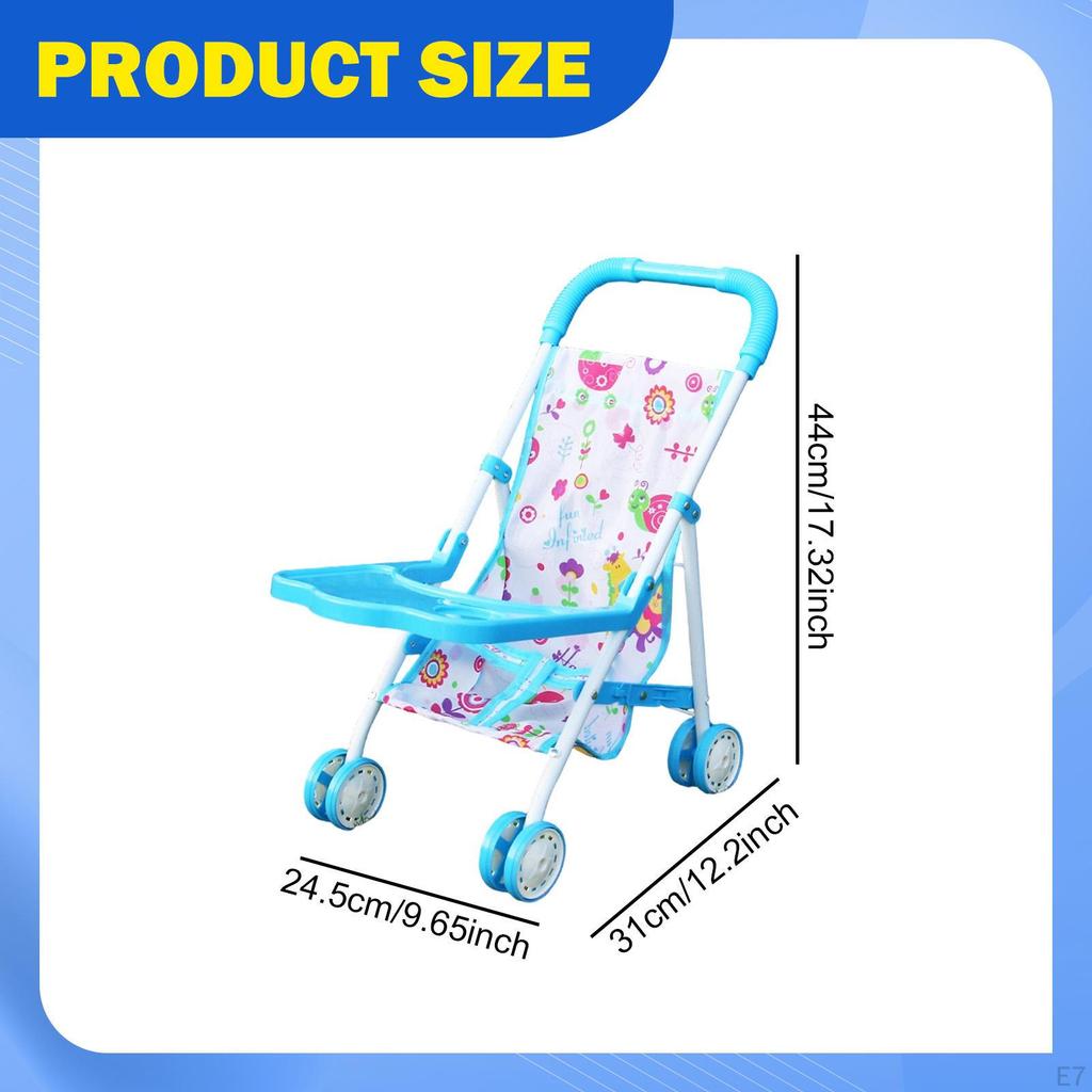 Doll Stroller Toy Creativity Interactive Role Play Simulation Pushchair