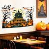Withered Tree Wall Decorations Happy Halloween Stickers Moonlit Castle Pumpkin Clings Waterproof Decorative Glass Door Stickers Haunted House Decals