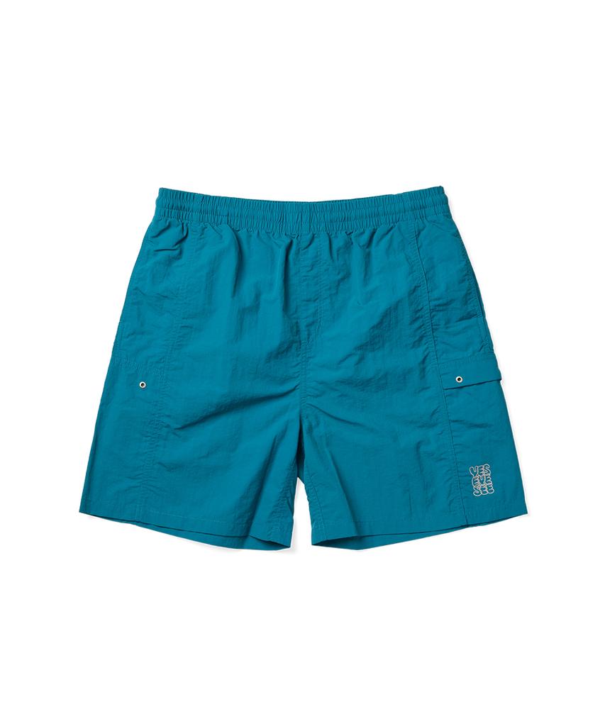 YESEYESEE Paneled Nylon Shorts Teal Blue
