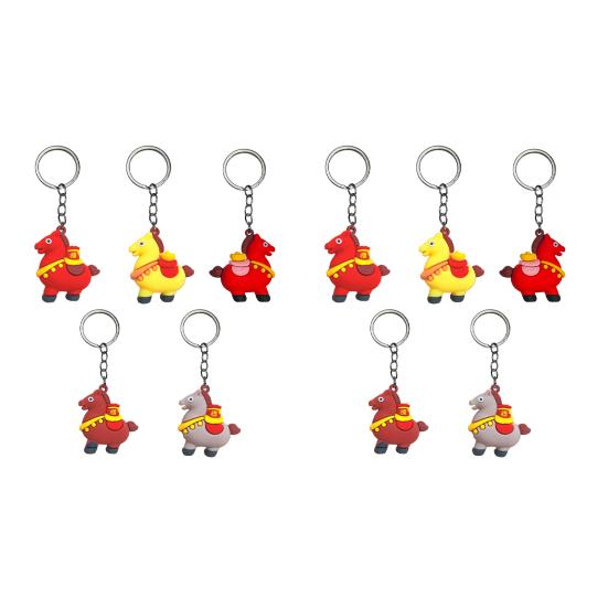 Yousheng 5/10 Stück Jahr des Pferdes 2026 Schlüsselanhänger-Set Chinesisches Tierkreiszeichen Glücksbringer Glückverheißungsvolle Kulturelle Bedeutung Schlüsselanhänger