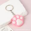 Creative Cartoon Cat Paw Keychain Soft Silicone Material Durable Key Ring Pendant for Car Bag Decoration Accessory