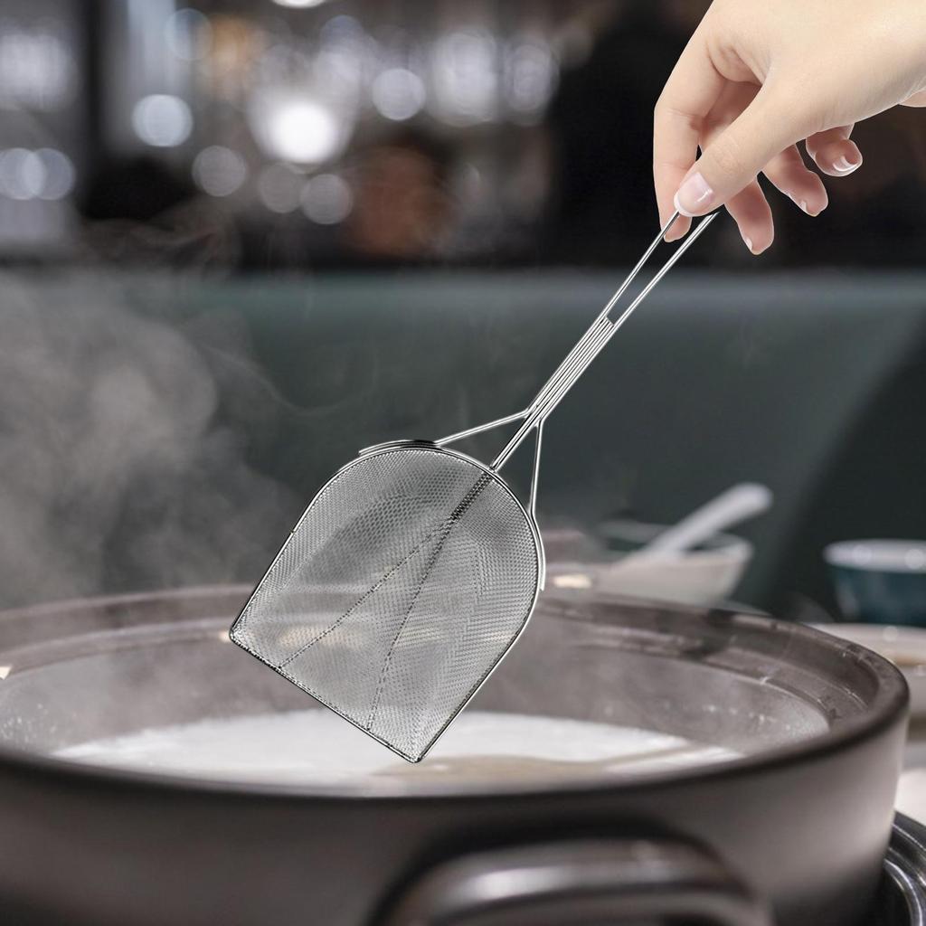 Square Mesh Skimmer Cooking Oil Strainer Cooking Utensil Oil Skimmer for Deep