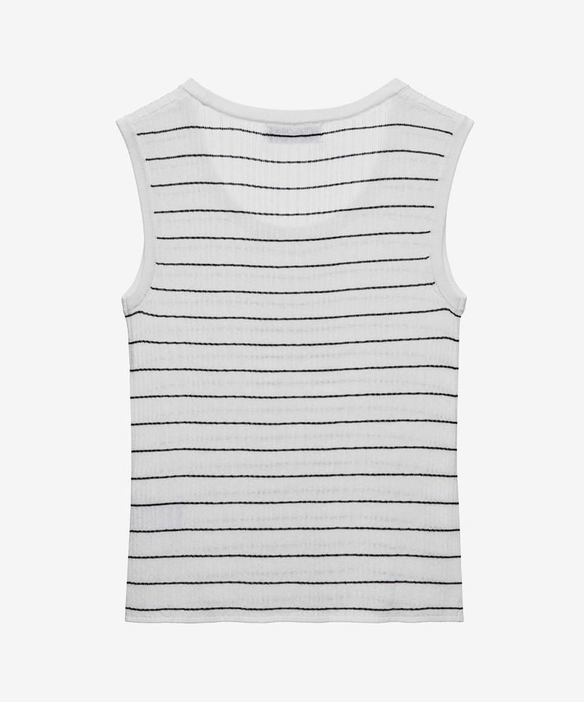 Mind Bridge Women [W] Striped Ivory Knit Sleeveless