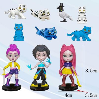 10pcs Kpop Demon Hunters Action Figures Set Derpy Tiger Rumi Mira Zoey Sussy Collectible Dolls Figurines for Fans Gift
