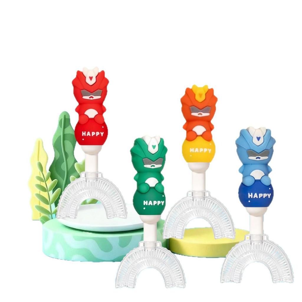 Children's U-Shaped Toothbrush with Soft Bristles and Non-Slip Handle for Ages 1-12