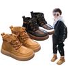 Boys' Martin Boots 2025 Autumn/winter New British-style Booties with Fleece and Thickened Cotton Shoes, Children's Leather Boots