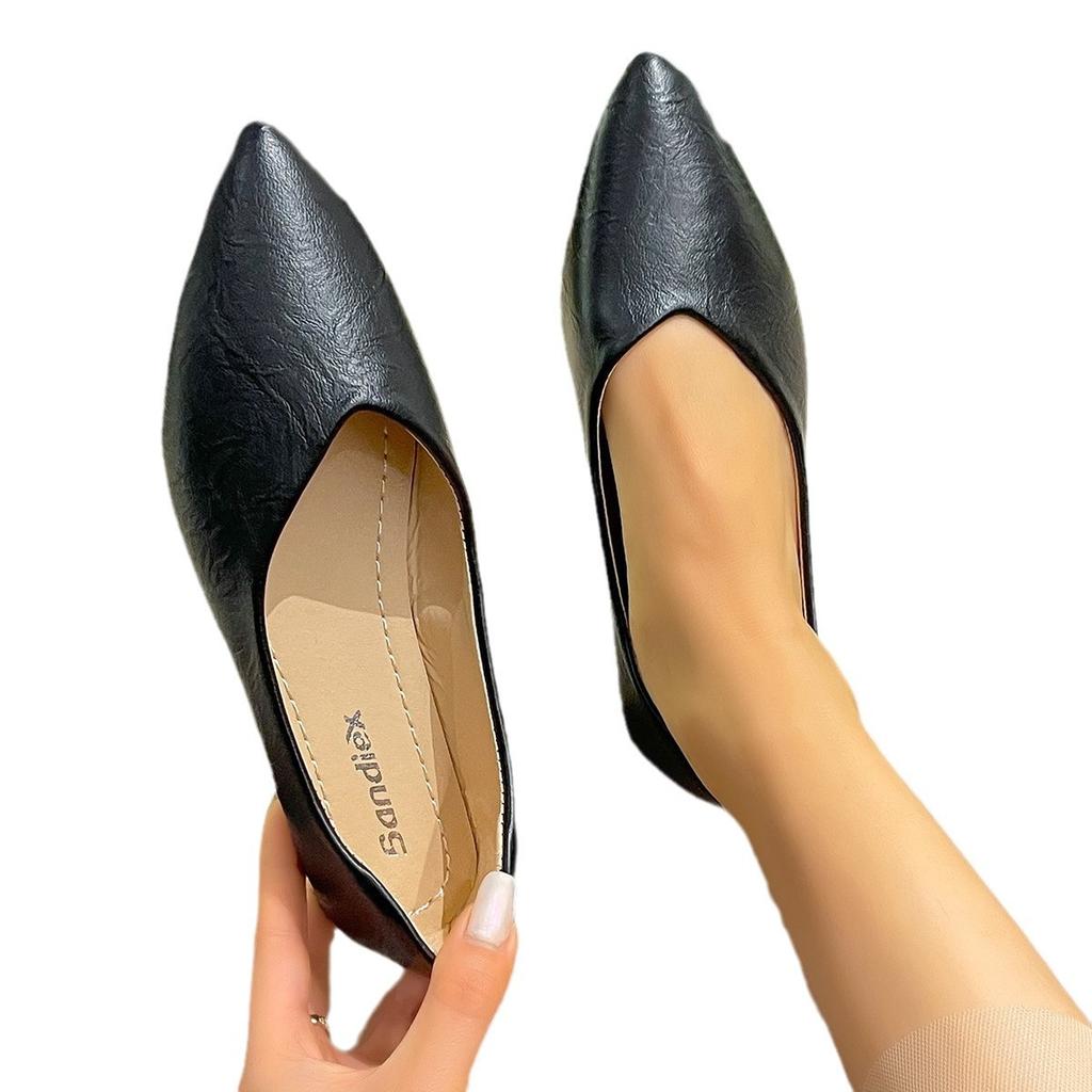 New Pointed Flat Shoes European and American Shallow Mouth Single Shoes Non-slip Versatile Soft Sole Single Shoes