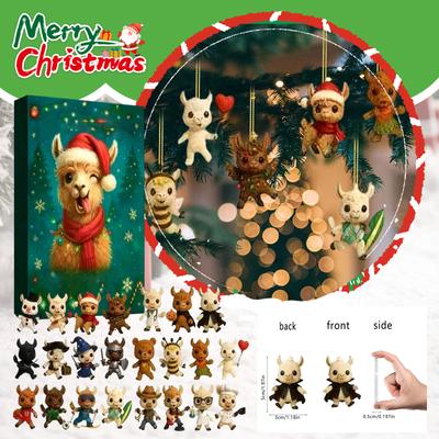 1pc 2D Dog Advent Calendar Countdown Christmas Tree Decoration Acrylic Pendant