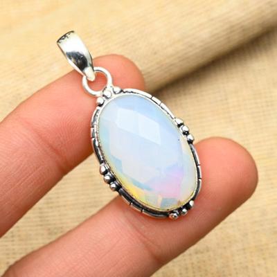 Milky Opal Gemstone Handmade 925 Sterling Silver Jewelry Lovely Pendant For Women