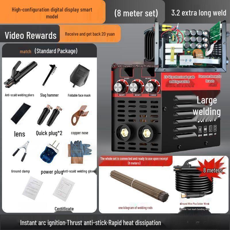 Compact 220V Mini Electric Welder for Home Use - 250/315 Portable Full Set