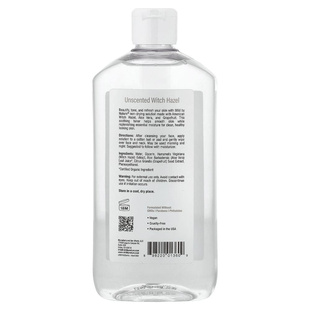 Mild By Nature Witch Hazel Unscented Alcohol-Free 355ml (12 fl oz)