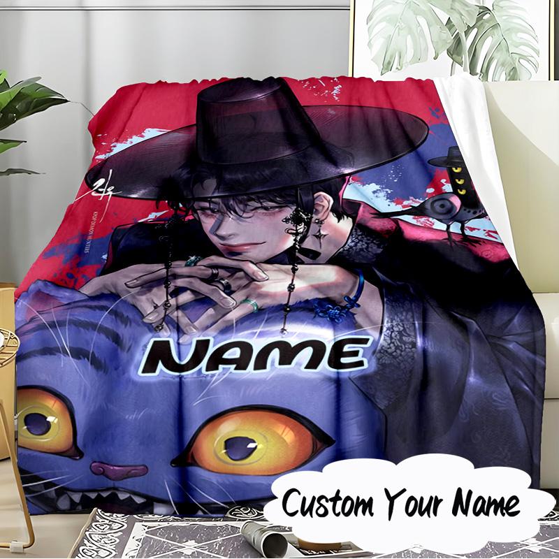 Custom Name K-Pop Tiger's Spirit Blanket Ideal Bedding Blanket Perfect for Travel, Camping, Living Rooms, Offices, Sofas, Fan Christmas Gift