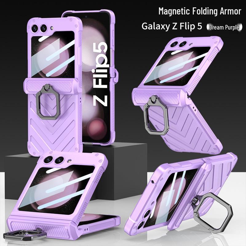 Samsung Flip5 Full Armor Hinge Case with Ring Holder