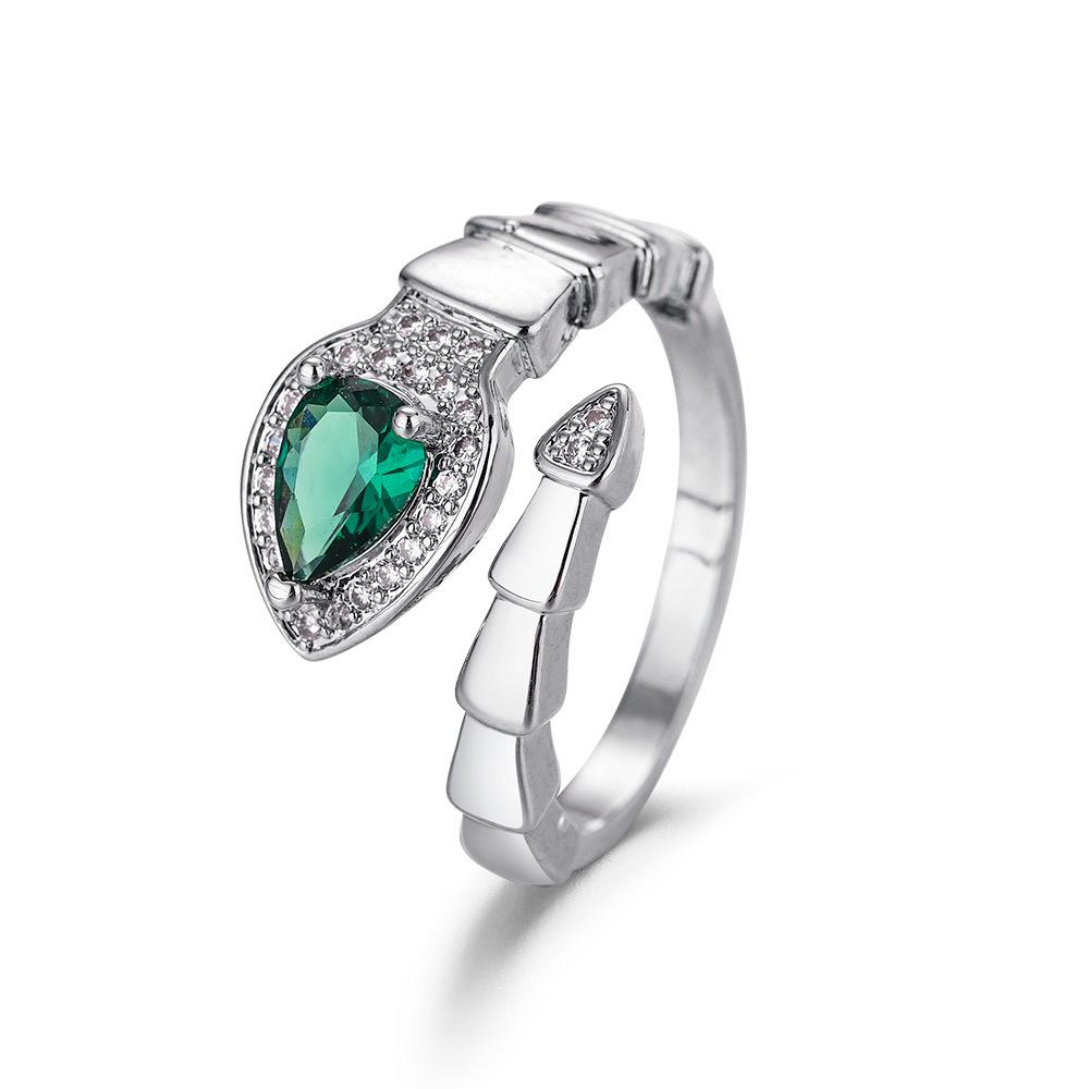 Универсальное женское кольцо  Дух Змеи  с цирконием - Регулируемое, Роскошное, Модное, для указательного пальца Open Adjustable