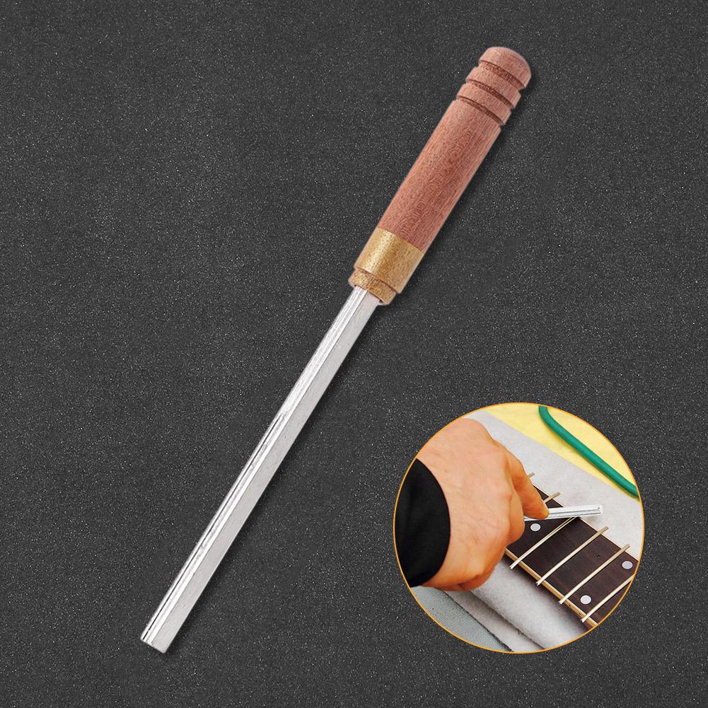 Gitarrenbundfeile Reparaturwerkzeug Gitarrenbundrillen Polieren Gitarrenbauer Werkzeuge Holz-/Gummihandgriff Wartungsfeile