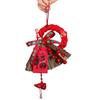 Festive Door Handle Broom Ornament with Bells - Auspicious Hanging Decoration for Housewarming and Entryway.