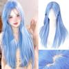 Elegant Blue Wigs with Bangs Middle Part Cosplay Lolita Wigs Cosplay Party