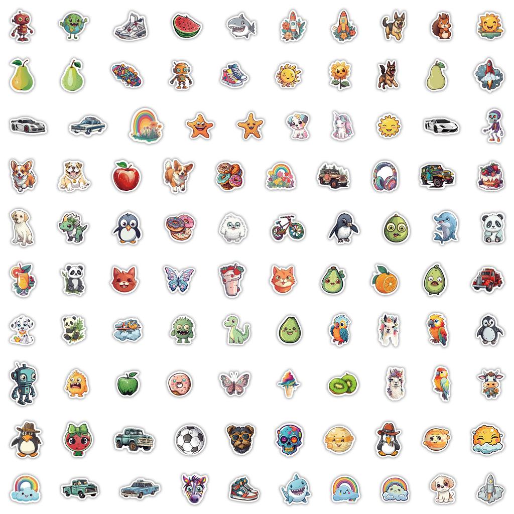 100 Pieces of Cute Plant Stickers for Mobile Phone Water Cup Waterproof Decorative Stickers for Children's Hand Account Stickers