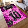 "Pink Soccer Jersey Design with Number 10 - Non-slip Rug Suitable for Living Room and Bedroom Sofas"