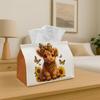 1pc Adorable Calf Tissue Box Holder - Yellow Sunflowers & Spring, Ideal for Living Room, Dining Room, Bedroom, Bathroom, Bar, Or Office Decoration, El