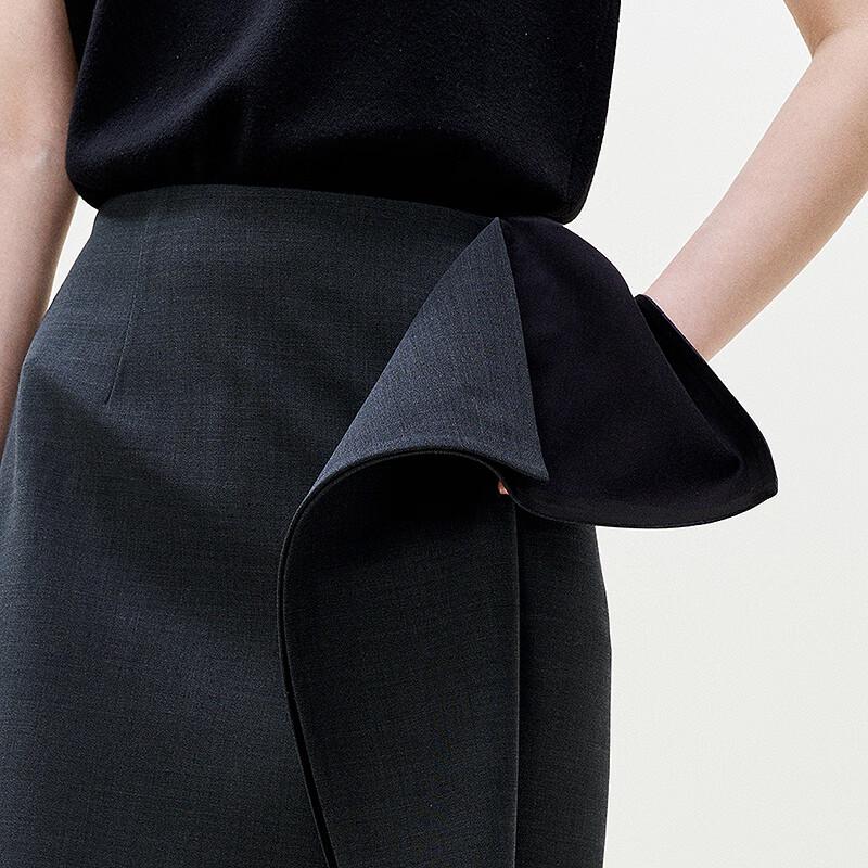 LESS 2025 Spring Casual Straight Long Skirt
