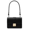 Phoebe Lock Closure Stitch Design Leather Shoulder Bag Small Women Shoulder Bag Black KK123-001