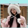 Winter Girls Cute Plush Bear Hat With Earmuff For Outdoor Warmth Protection