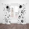 Astronaut Rocket -2 pieces - Printed curtain, 100% polyester, suitable for home decor (excluding rods)