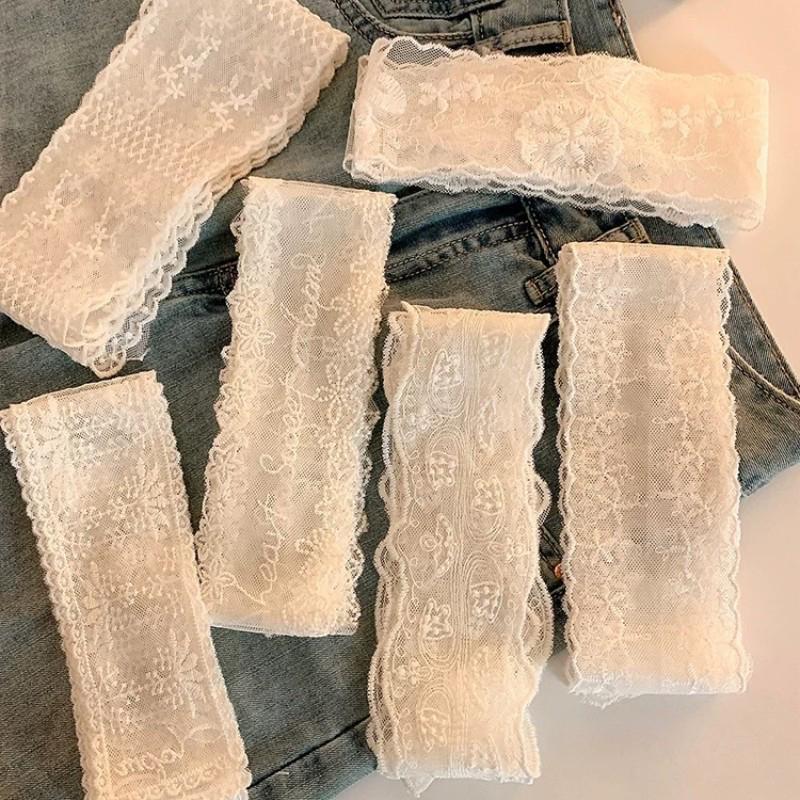 Fashion Y2K Long Lace Waistband Bow Floral Lace Waist Belt Tie Up Thin Dress Jeans Belt Summer