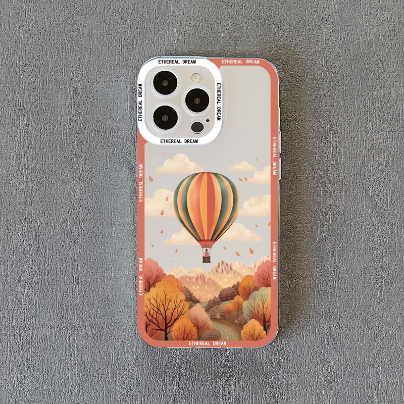 Leaves Autumn Forest House Clear Phone Case for iPhone 12 13 11 14 15 Plus Pro Max X XS XR 7 8 SE 2020 Transparent Phone Cover