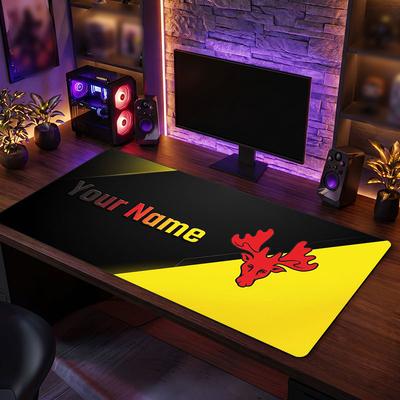 Watford FC Benutzerdefiniertes Großes Mauspade, Personalisierter Textdruck mit Namen, Fußballlogo Rutschfeste Schreibtischmatte Gaming-Geschenk