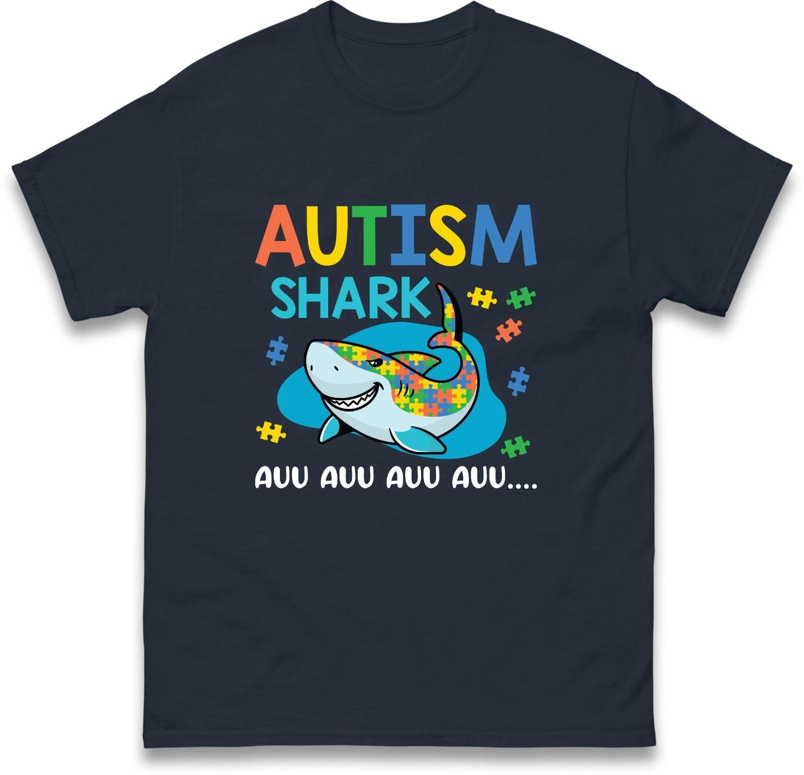 Autism Awareness Funny Shark T Shirt S