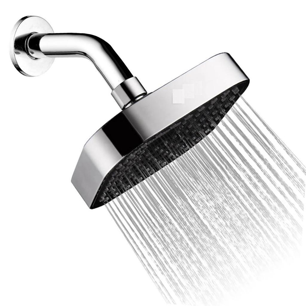 ABS,4-INCH Single Flow Overhead Shower With 9-INCH Arm and Wall Flange