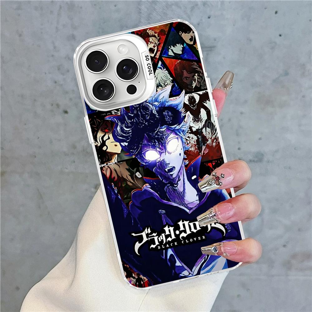 Black Clover Phone Case For IPhone 16 15 14 13 12 11 Pro Max X XR XSMAX 8 7 Plus Matte Shockproof Back Cover
