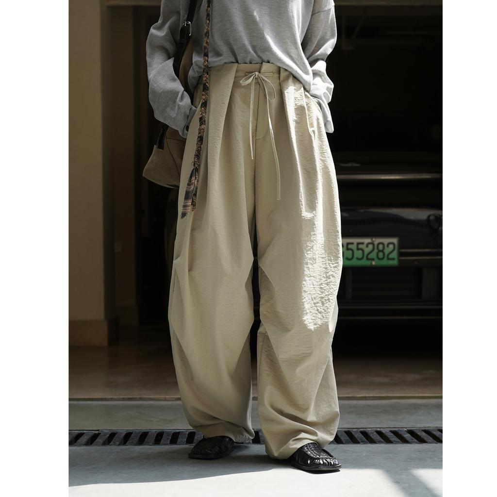 Johnature Autumn American Casual Shirring Casual Harem Women Pants Loose Simple Workwear Versatile Trousers