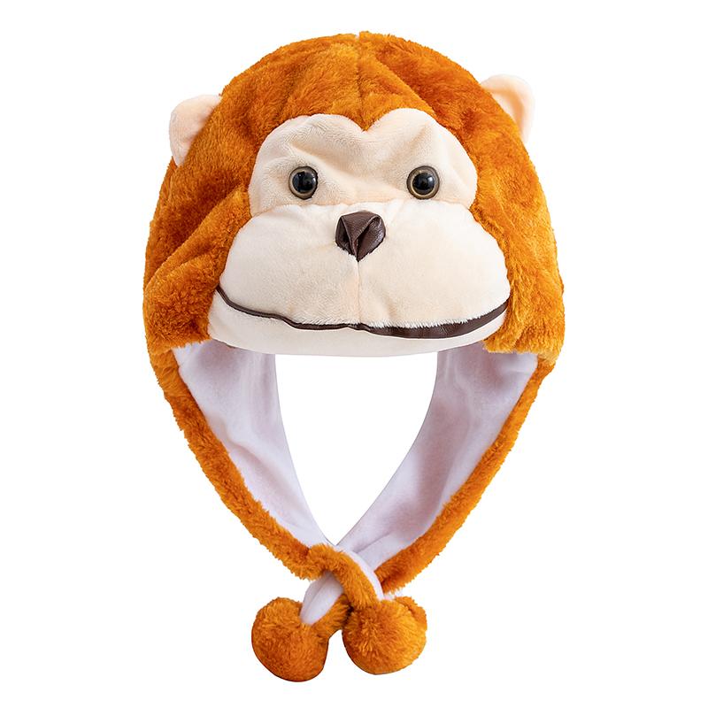 New Style Unisex Funny 3D Animal Style Decorative Hat Mischievous Couple Cap For Man Women Plush Winter Lovely Family Hat