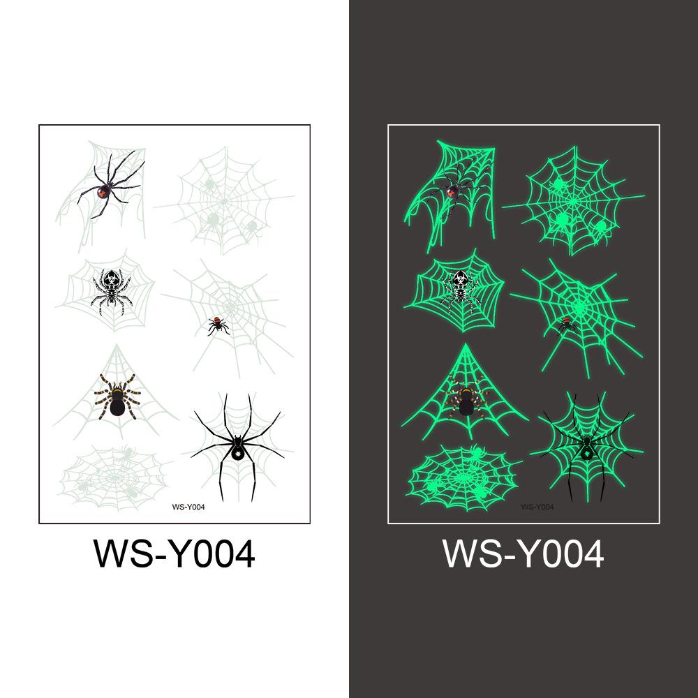 

Luminous 3D Glow-in-the-Dark Spider Tattoo Stickers - Waterproof & Sweatproof Fluorescent Green for Halloween 110x75mm