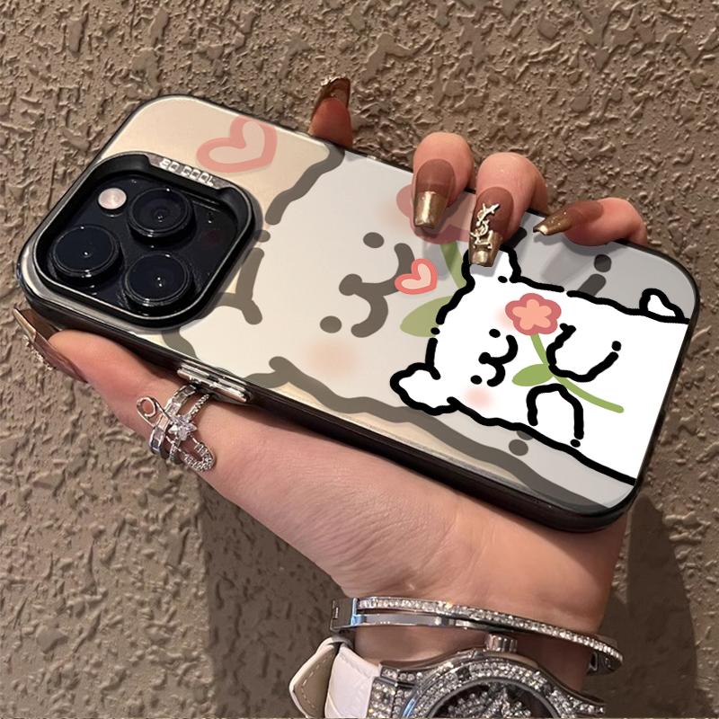 Phone Case Line Puppy Printing for Oppo Reno14 Reno13 Reno12 Reno11 Reno10 Reno8 Reno7 Reno6 Reno5 Pro Plus 5G Matte Back Cover