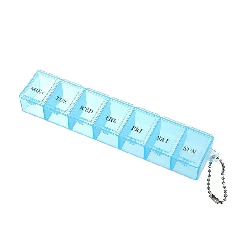 Mini Tragbare Transparente Medikamentenbox Wasserdicht Wochentags-Teiler Kleiner Pillen-Organizer Rechteckig