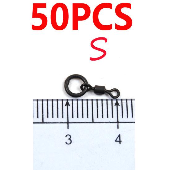50 Pcs Matte Black Carp Fishing Rolling Snap With Ring Snap Connector Carp Fishing Accessories