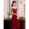 Toast Bride Summer Burgundy Back Door Small Wedding Sense Engagement Dress Evening Dress Dress Women