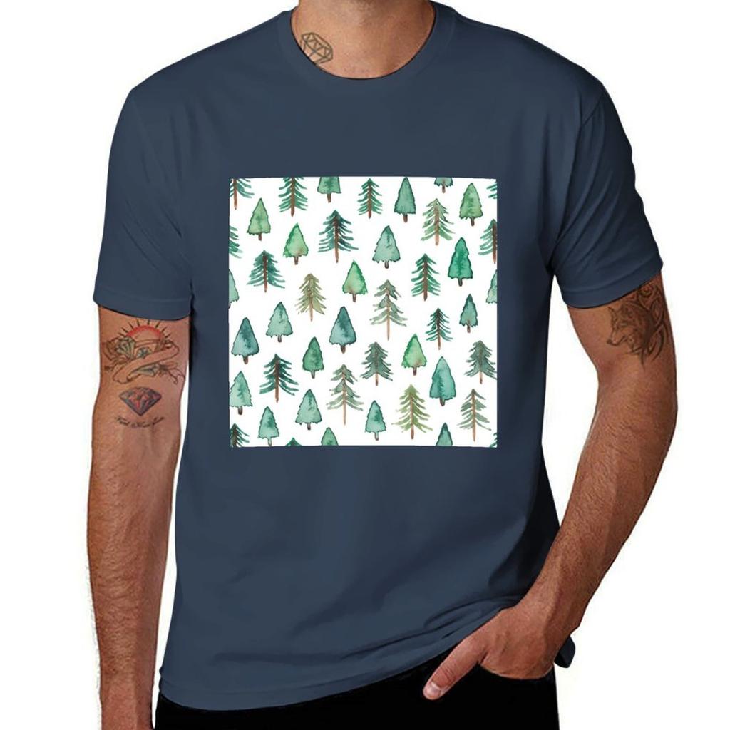 Winter Trees Tshirt Work Utility Casual Tee Shirt