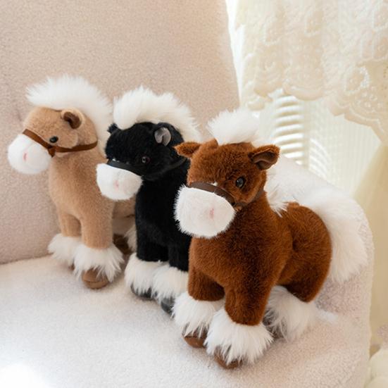 Horse Doll 2026 Good Luck In Year of The Horse Doll High Simulation Russian War Horse Shape PP Cotton Filling Zodiac Pony Figurine
