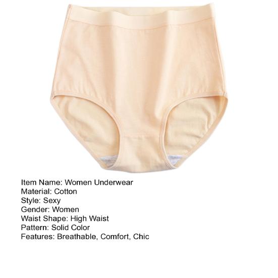 Women'S Cotton Underwear High Waisted Tummy Control Full Coverage Panties Ladies Soft